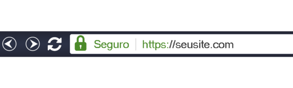 Barra de navegação de site com Certificado SSL instalado